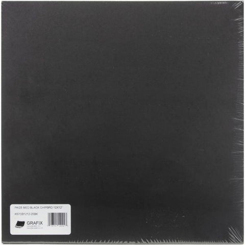 12x12 Chipboard Sheets - Black