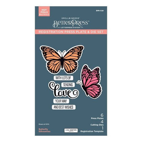Wildflowers Collection - Butterfly Silhouettes Registration Press Plate & Die Set