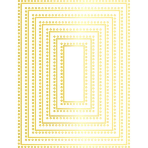Rectangle Dot Border Hot Foil Plate