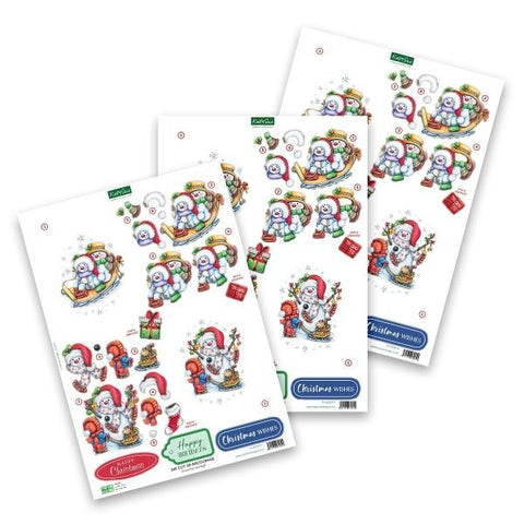 Die Cut Decoupage - Snowmen & Sleigh