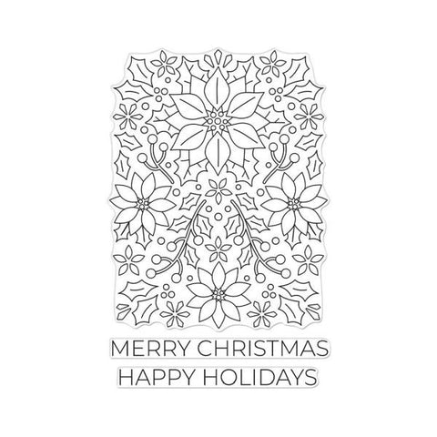 Poinsettia Pattern Cling Stamp