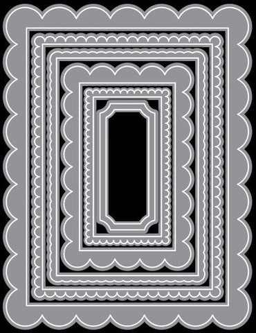Mixed Scallop Rectangle Dies