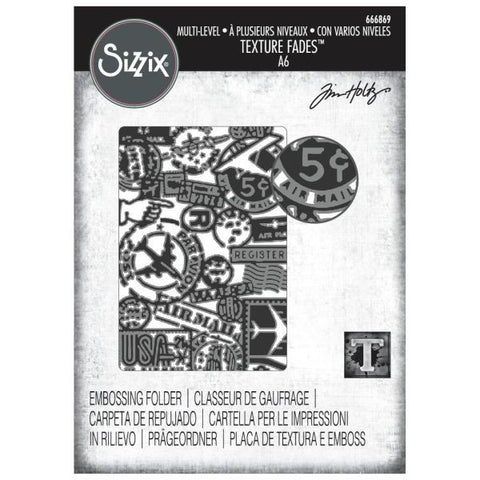 Vault Airmail -  Multi Level Textured Impressions Embossing Folder