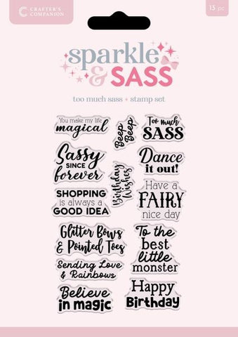 Sparkle & Sass - Too Much Sass Sentiments - Clear Stamps