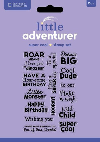 Little Adventurer - Super Cool Sentiments - Clear Stamps