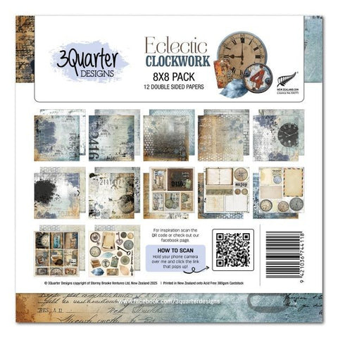 Eclectic Clocks - 8x8 Paper Pack