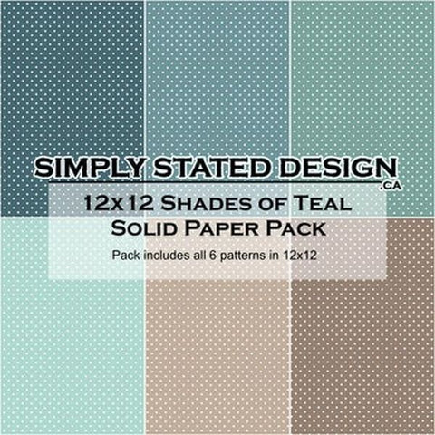 Shades of Teal - 12x12 Collection Pack - Solids