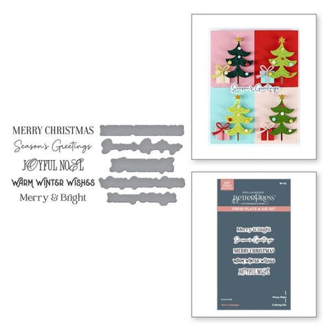 Wonderland Collection - Merry Messages Press Plate & Die Set