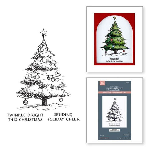 Wonderland Collection - Twinkle Bright Tree Registration BetterPress Plate