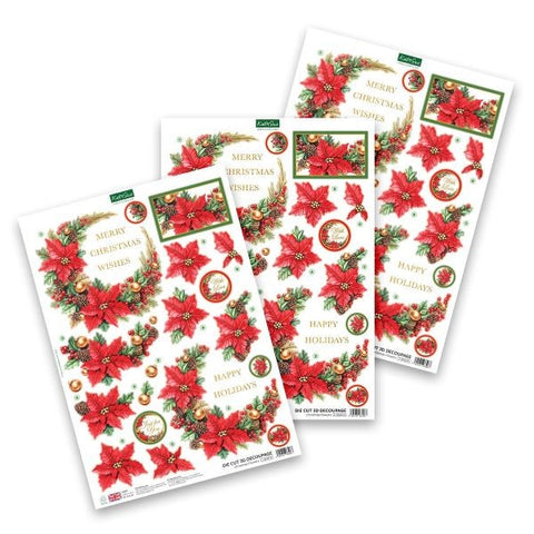Die Cut Decoupage - Chrismtas flowers