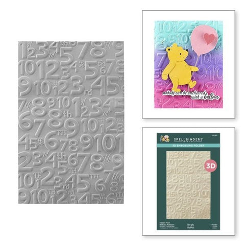 Say Cheese Classic Pooh Birthday Collection - Classic Pooh Birthday Numbers 3D Embossing Folder