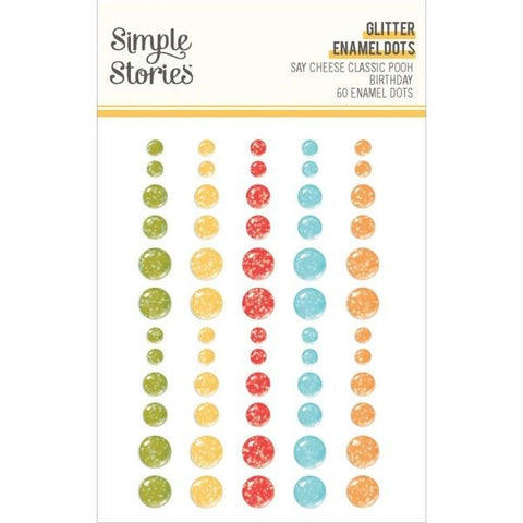 Say Cheese Classic Pooh Birthday - Glitter Enamel Dots