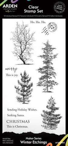 Maker Series - Winter Etchings Clear Stamps