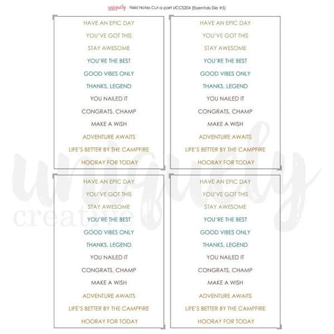 Field Notes - Cut-A-Part Sheet - Mini