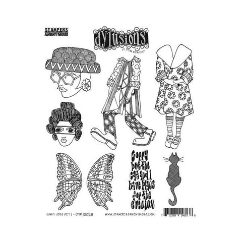 Dinky Dolls Set #1 - Cling Stamps
