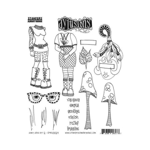 Dinky Dolls Set #2 - Cling Stamps