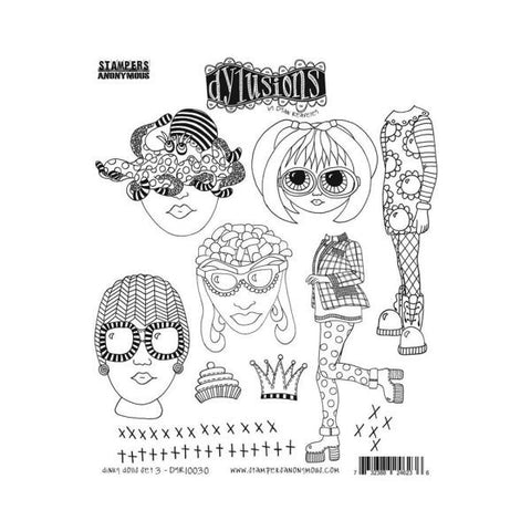 Dinky Dolls Set #3 - Cling Stamps