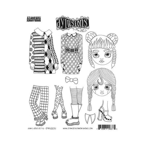 Dinky Dolls Set #4 - Cling Stamps