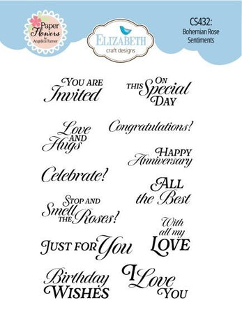 Bohemian Rose Collection - Clear Stamps - Sentiments