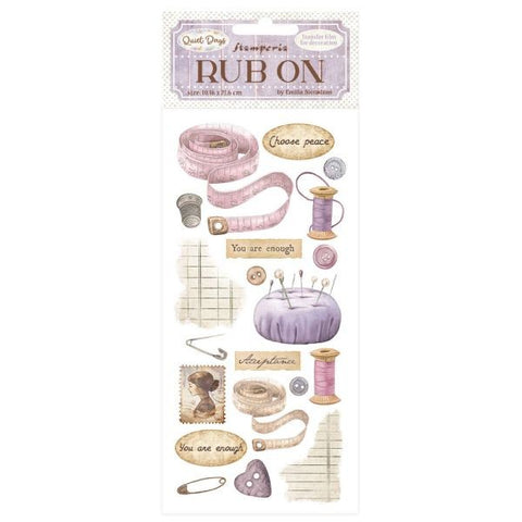 Quiet Days - Rub Ons - Sewing