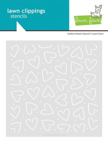 Outline Hearts Stencil