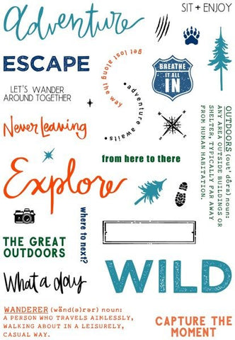 Adventure Awaits Collage Clear Stamps