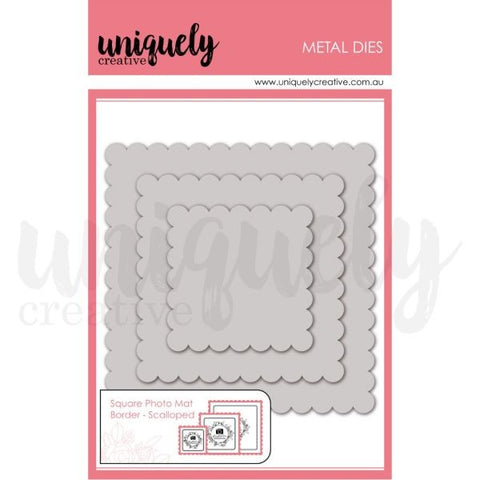 Square Photo Mat Border Dies - Scalloped