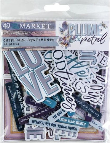 Plume & Petals - Chipboard Sentiments