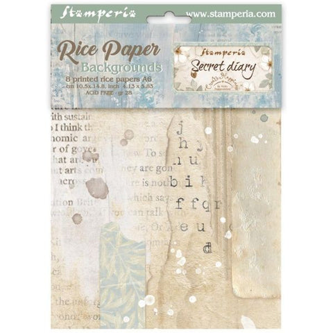 Secret Diary - A6 Rice Paper Backgrounds