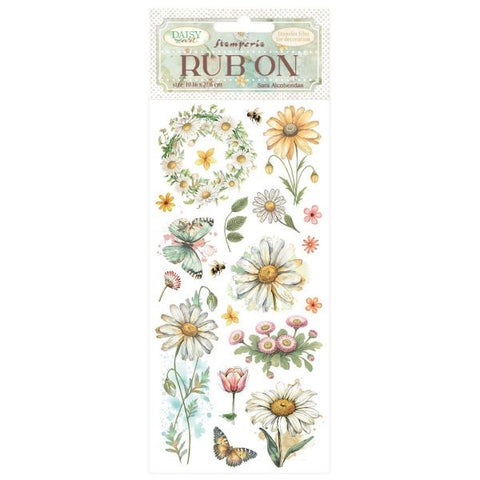 Daisy Art -  Rubs Ons - Daisy and Butterfly