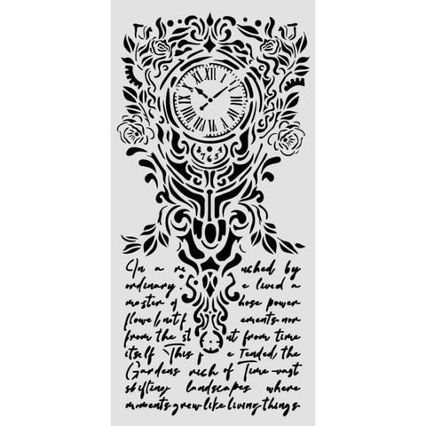Gardens of Time - Stencil - Clock and Writing