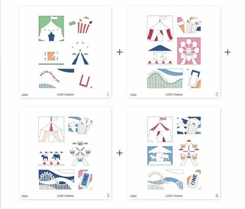 Postage Collage Layering Stencils - Fairground