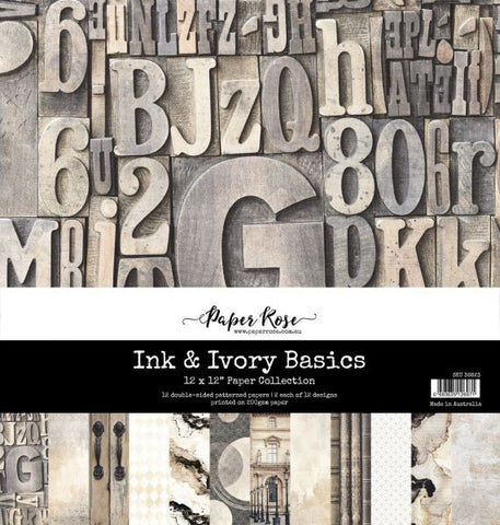 Ink & Ivory - 12x12 Paper Collection - Basics