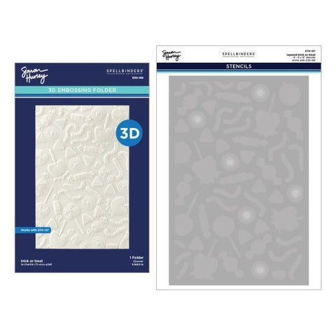 Trick or Treat 3E Embossing Folder & Stencil Bundle