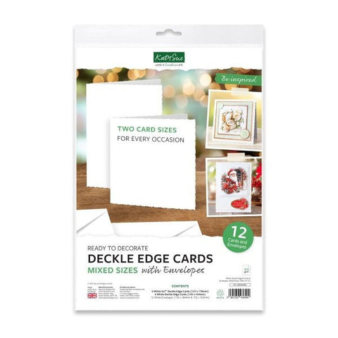 White Deckle Edged Cards & Envelopes, Mixed Sizes