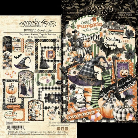 BOOtiful Greetings - Chipboard Pieces, Tags & Frames