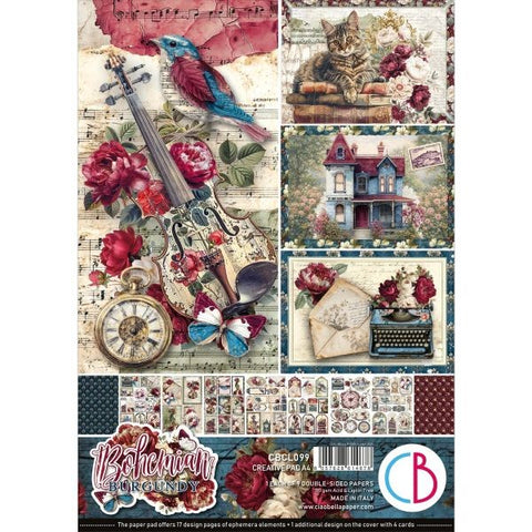 Bohemian Burgundy - A4 Creative Pad
