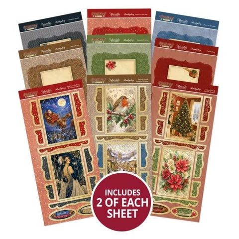 Christmas Centre Stepper Cards - Rich Gold