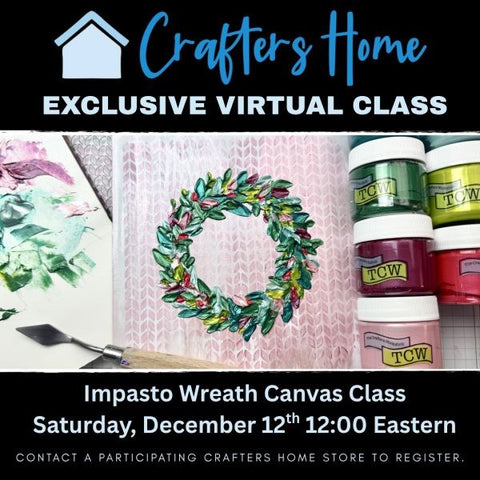 Impasto Wreath Canvas Class - Saturday, December 12 @ 11am