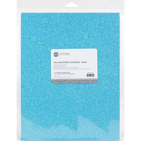 Glitter Cardstock - Aqua - 8.5"x11"
