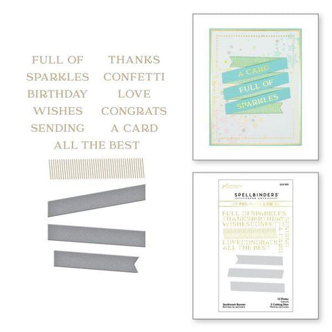 Spring into Glimmer Collection - Sentiment Banner Glimmer Hot Foil Plate & Die Set