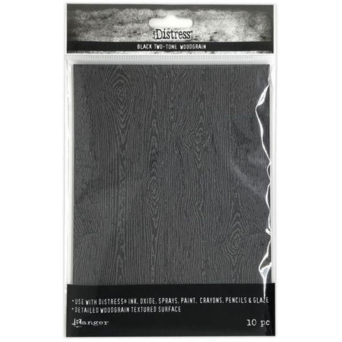 Distress Woodgrain Cardstock - Black