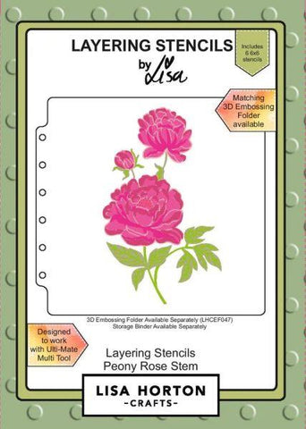 Layering Stencils - Peony Rose Stem