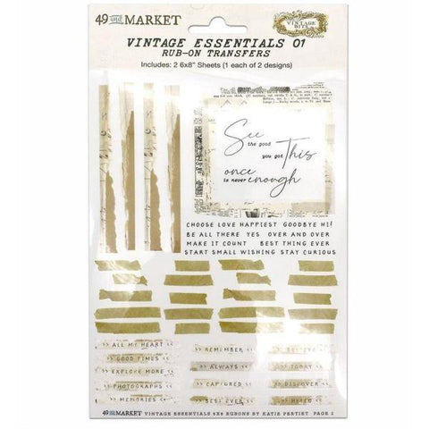 Vintage Essentials - 6x8 Rub Ons 01