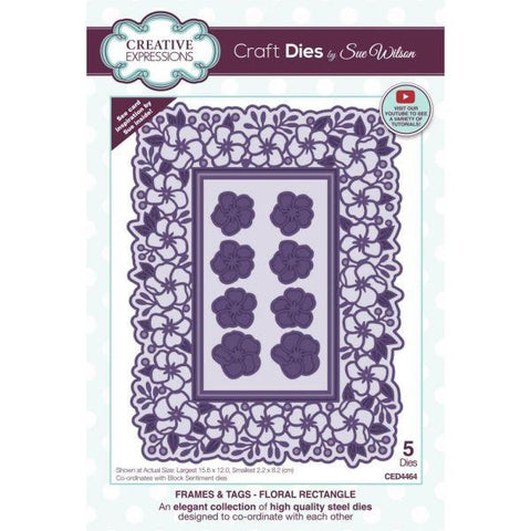 Frames & Tags - Floral Rectangle Dies