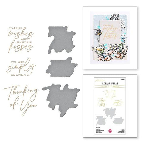 Seahorse Kisses Collection - Seahorse Kisses Sentiment Glimmer Hot Foil Plate & Die Set